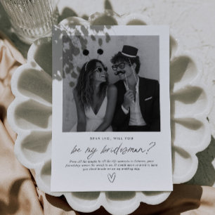Invitación Propuesta de Foto Escrita a Mano 'Sé Mi Bridesman'
