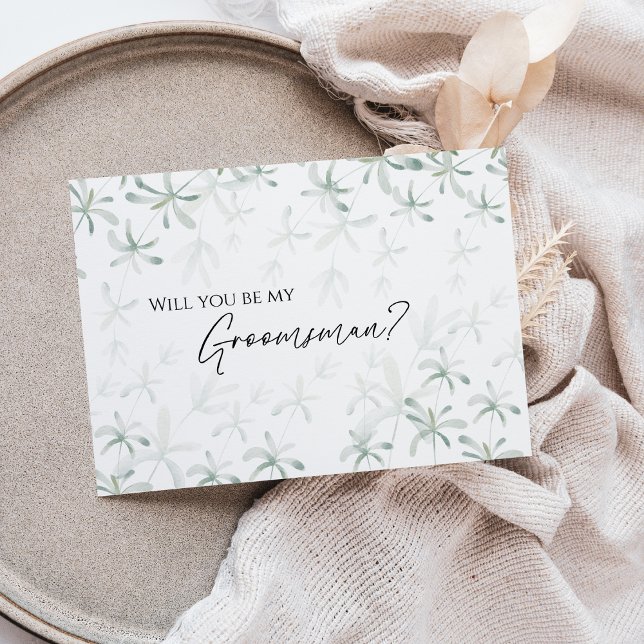 Invitación Propuesta de Groomsman de Boda blanco moderno (Subido por el creador)