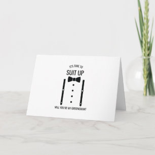 Invitación Propuesta de Groomsman personalizada de Black Bow