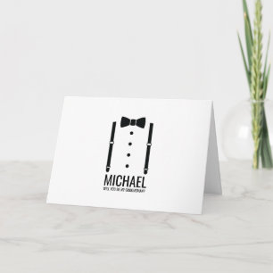 Invitación Propuesta de Groomsman personalizada de Black Bow