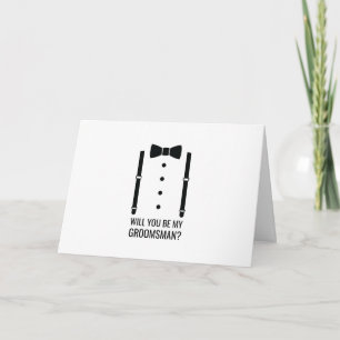 Invitación Propuesta de Groomsman personalizada de Black Bow