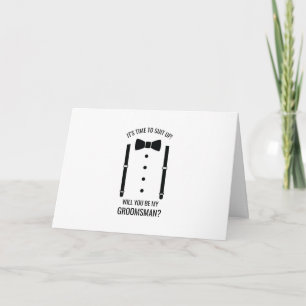 Invitación Propuesta de Groomsman personalizada de Black Bow
