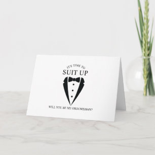 Invitación Propuesta de Groomsman personalizada de Black Tuxe