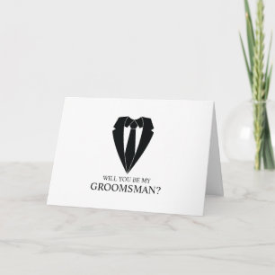 Invitación Propuesta de Groomsman personalizada para Boda neg