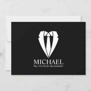 Invitación Propuesta de Groomsman personalizada para Boda neg