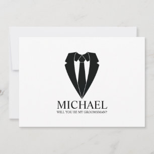 Invitación Propuesta de Groomsman personalizada para Boda neg