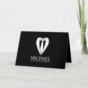 Invitación Propuesta de Groomsman personalizada para Boda neg
