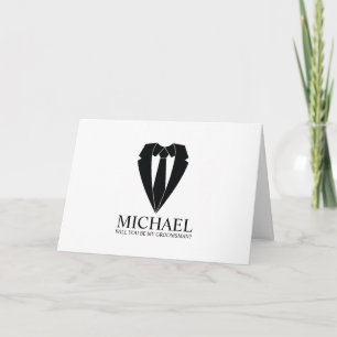 Invitación Propuesta de Groomsman personalizada para Boda neg