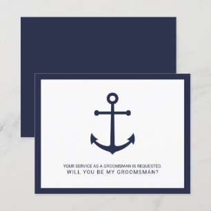 Invitación Propuesta de Groomsmen del Ancla Azul de la Marina