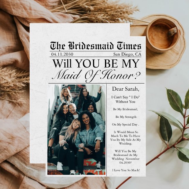 Invitación Propuesta de honorable foto única de periódico fal (Subido por el creador)