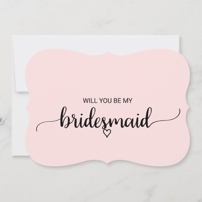 Invitación Propuesta de la Bridesmaid de caligrafía simple ro (Anverso)