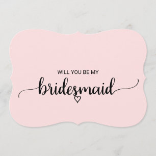 Invitación Propuesta de la Bridesmaid de caligrafía simple ro