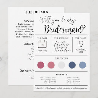 Invitación Propuesta de la dama de honor