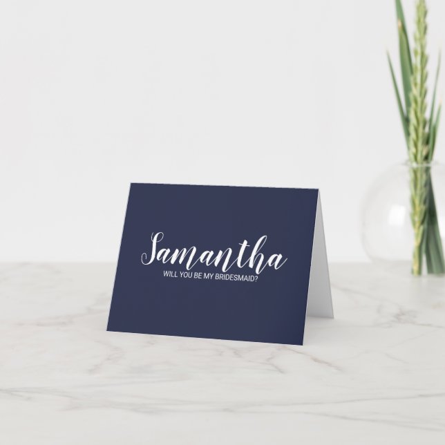 Invitación Propuesta de la dama de honor | Azul de la Marina  (Anverso)