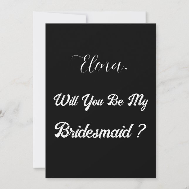 Invitación Propuesta de la dama de honor Boda mínimo blanco n (Anverso)