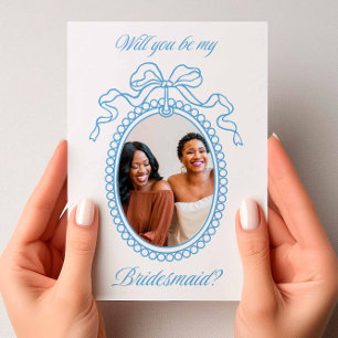 Invitación Propuesta de la dama de honor con marco de color d