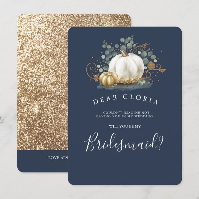 Invitación Propuesta de la dama de honor de la boda de la bod (Anverso / Reverso)
