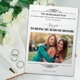 Invitación Propuesta de la dama de honor del periódico Letra