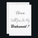 Invitación Propuesta de la dama de honor Elegante Boda simple<br><div class="desc">¡Tarjeta de propuesta sencilla y genial para la dama de honor! ¡Puede cambiar el texto y también los colores!</div>
