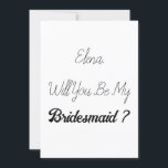 Invitación Propuesta de la dama de honor Elegante Boda simple<br><div class="desc">¡Tarjeta de propuesta sencilla y genial para la dama de honor! ¡Puede cambiar el texto y también los colores!</div>