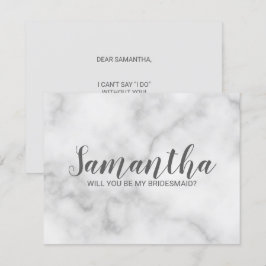 Invitación Propuesta de la dama de honor | Elegante guión de