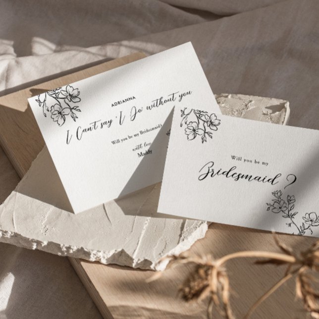 Invitación Propuesta de la dama de honor Flores Delicadas Ele (Subido por el creador)