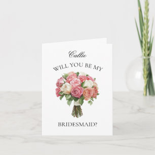 Invitación Propuesta de la dama de honor rosa mezclada