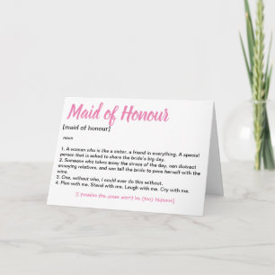 Invitación Propuesta de la doncella de honor