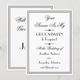 Invitación Propuesta de Moda Groomsman Boda Elegante