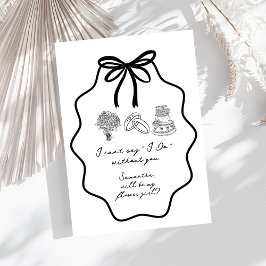 Invitación Propuesta de niña con flores de arco dibujado a ma