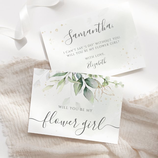 Invitación Propuesta de niña de flores de eucalipto elegante (Subido por el creador)