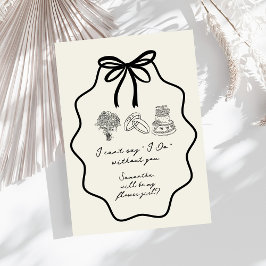 Invitación Propuesta de niña de flores floral con lazo dibuja