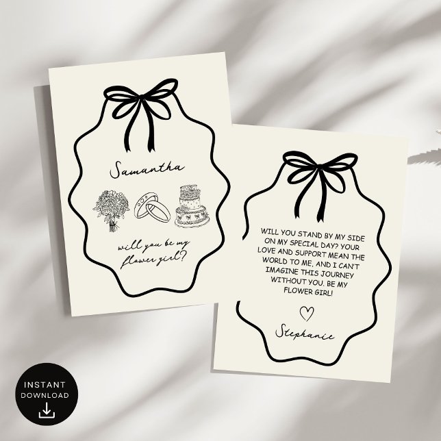 Invitación Propuesta de niña de las flores con lazo coquette  (Subido por el creador)