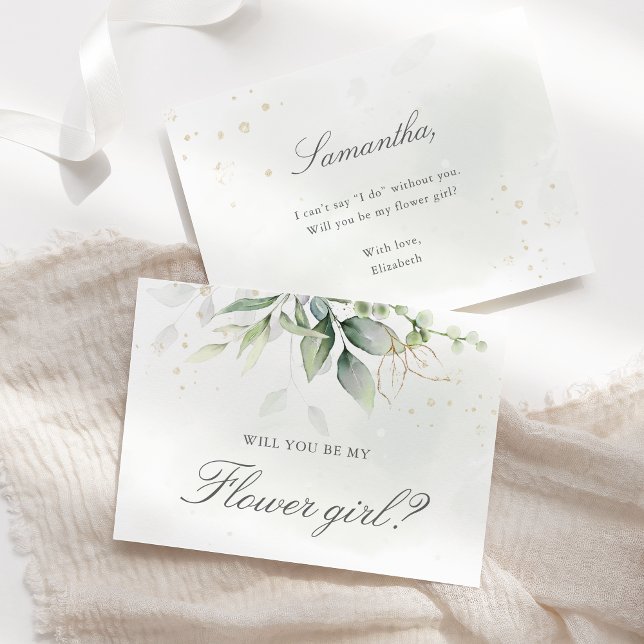 Invitación Propuesta de niña de las flores de eucalipto elega (Subido por el creador)