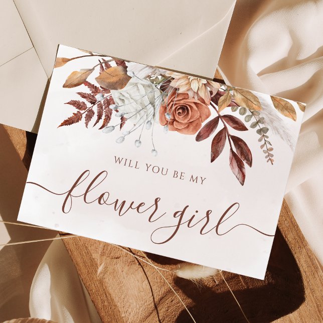 Invitación Propuesta de niña de las flores de follaje de otoñ (Subido por el creador)