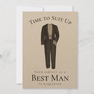 Invitación Propuesta de Padrino de Boda Es Hora de Vestirse E