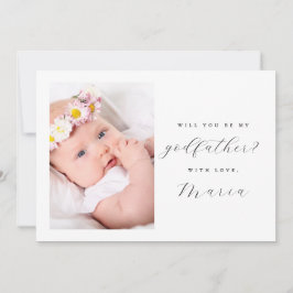 Invitación Propuesta de Padrino Simple y Elegante Foto Escrit