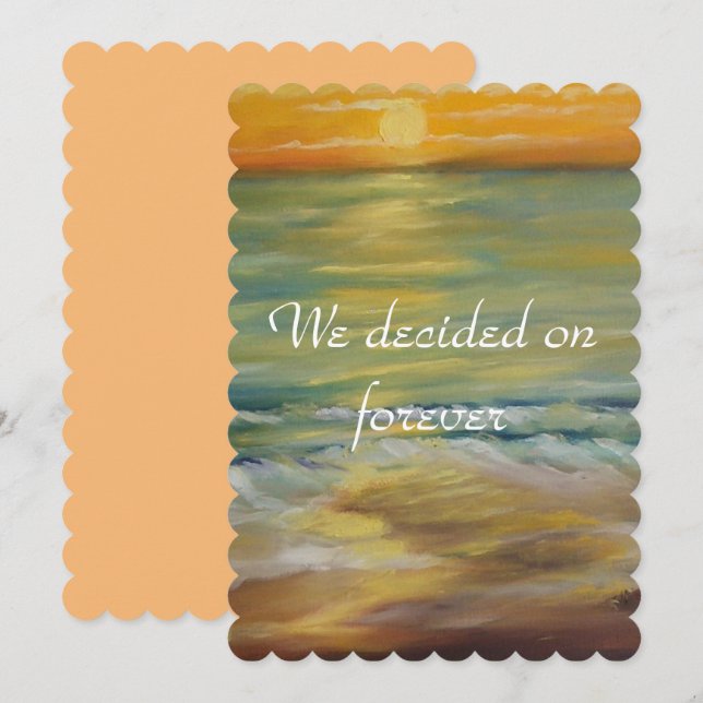 Invitación Propuesta de playa de Sunset (Anverso / Reverso)
