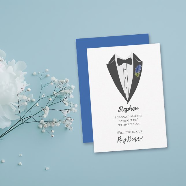 Invitación Propuesta de portador de anillo violeta azul de Bo (Subido por el creador)