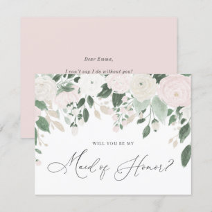 Invitación Propuesta de Purpurina de Honor de Pastel Flowers