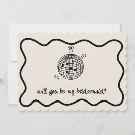 Invitación Propuesta de retro Disco Ball para la dama de hono