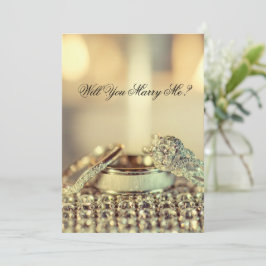 Invitación Propuesta de ¿Te Casarás Conmigo de Oro