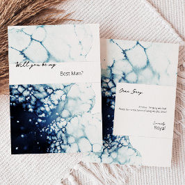 Invitación Propuesta del Mejor Hombre de Destino Náutico Azul