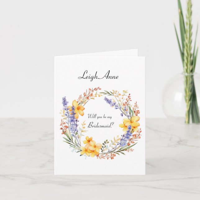 Invitación Propuesta del partido Boho Floral Wreath Wedding (Anverso)