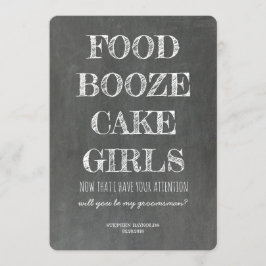Invitación Propuesta divertida de Chalkboard GROOMSMAN / BEST