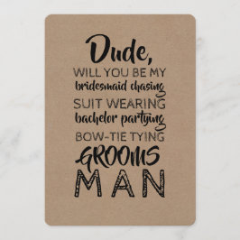 Invitación Propuesta divertida de padrino con traje