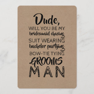 Invitación Propuesta divertida de Suit Wearing Groomsman