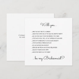 Invitación Propuesta divertida y moderna de la dama de honor 