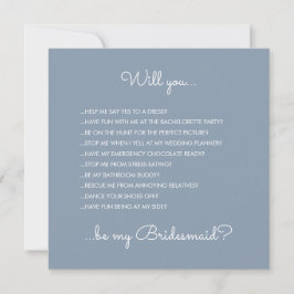 Invitación Propuesta divertida y moderna Dusty Blue Script Br