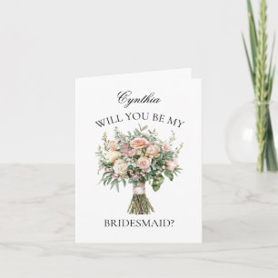 Invitación Propuesta elegante de la dama de honor de Bouquet